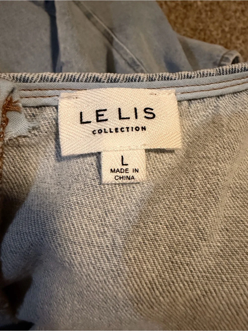 Le Lis Light Blue Denim Tiered Dress